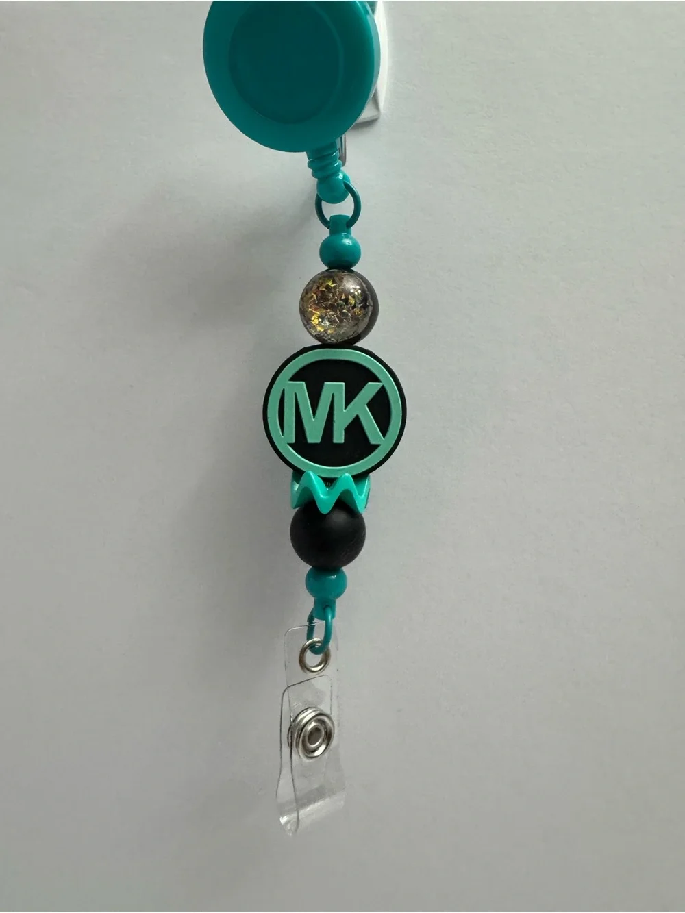 MK Teal Badge Reel and Orange Stylus Pen Set - Home Office Arts & Crafts